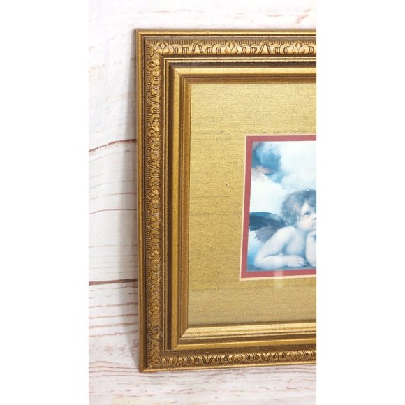 The Two Cherubs By Raphael Framed Art Print From Sistine Madonna 12.5"x10.5" - Picture 7 of 8